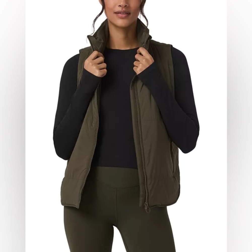 Women's Olive Green Puffer Vest